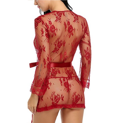 Women's Lace Kimono Robe Babydoll Sleepwear Sexy Lingerie Underwear Nightwear US - 第 20/23 張圖片
