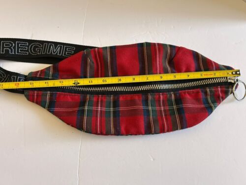 Civil Regime karierte Bauchtasche Gürteltasche verstellbare taktische Schnalle rot schwarz - Bild 4 von 8