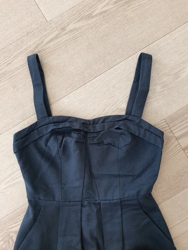 Asos blue colour pinafore dress with pockets 100% cotton size UK 6 - Picture 2 of 11