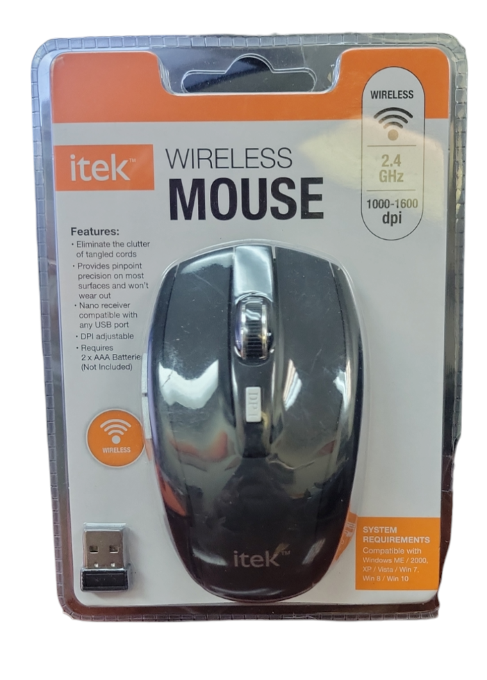 Itek Wireless Mouse 2.4 ghZ 1000-1600 DPI