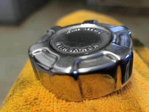 Polished NON-VENTED 2" Aluminum Diesel Fuel Cap long chain