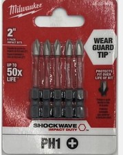 10 Pcs Milwaukee Tool 48-32-4638 2 In. Phillips 1 Shockwave Impact Duty Bits