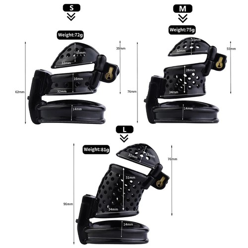Sissy Double Lock 3D Print Male Chastity Cage Device Set Lock Ring Kit ...