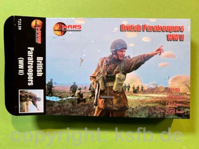 1:72 Mars Figuren #72139 WKII England britische Fallschirmjäger Soldaten Figuren