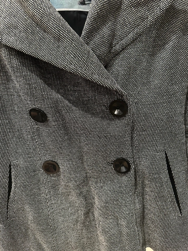 Mariella Burani Per Amuleti Vintage Black Checkered Blazer Jacket Sz 6 Italy  - Image 4 of 4