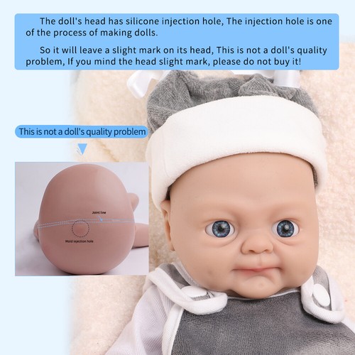 IVITA 12'' Realistic Silicone Boy Doll Blue Eyes Reborn Baby Newborn Doll - Picture 10 of 12