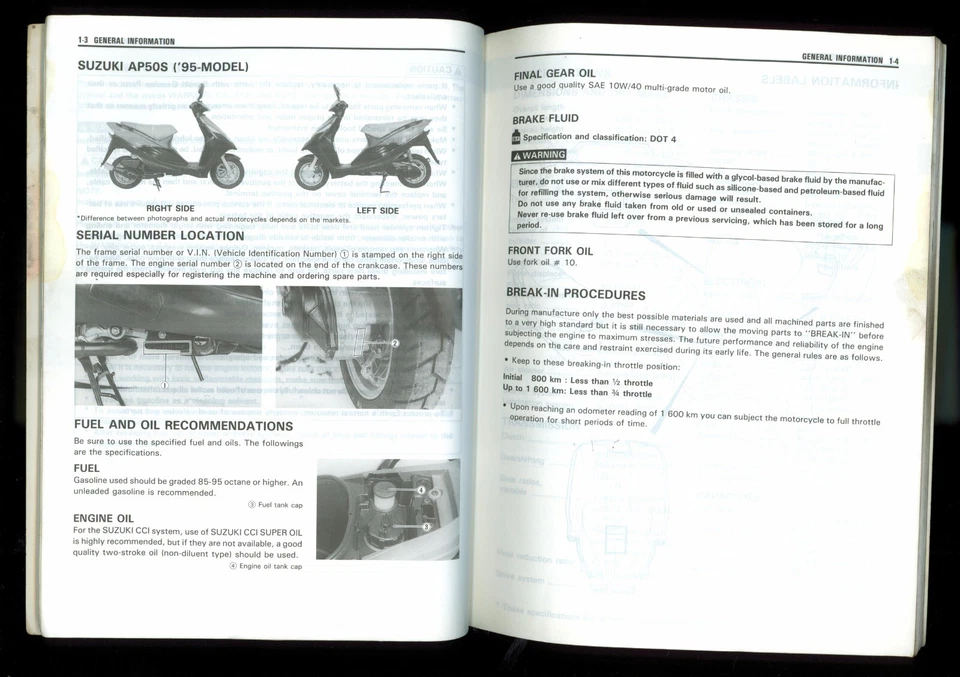 Suzuki AP50 Scooter (95-02) Factory Shop Manual Service & Repair Book AP 50 EY39 - Image 3 of 4