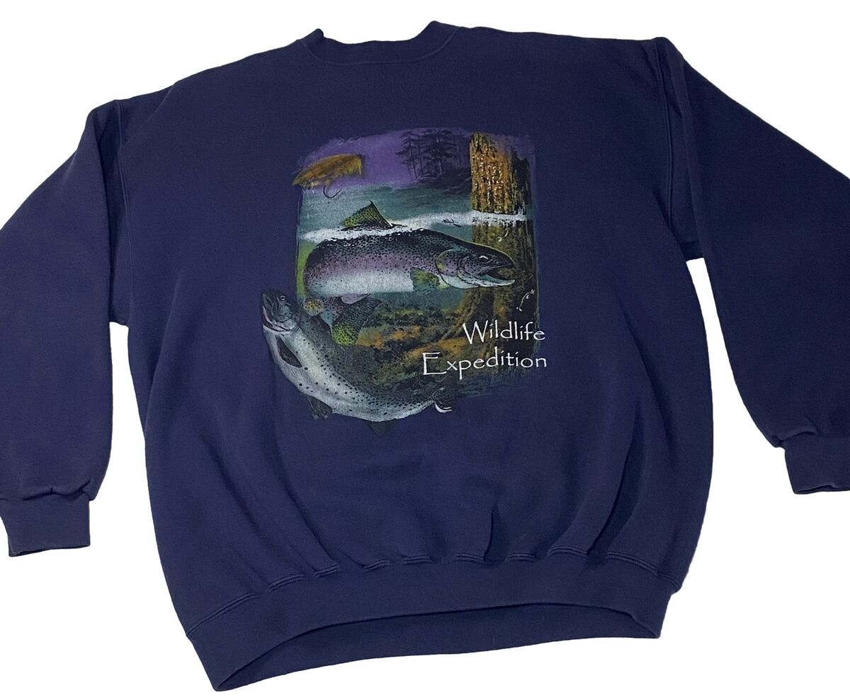 Vintage 80's 90's Men's XL Sweatshirt Trout Fishing Tultex Vintage 80's 90's Men's XL Sweatshirt Trout Fishing Tultex