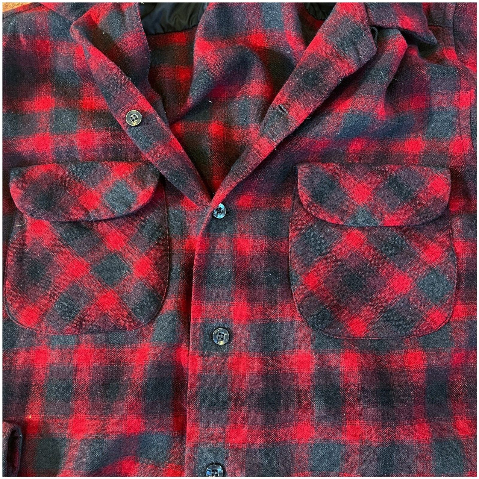 Pendleton Red Plaid Wool Button Front Board Shirt… - image 6