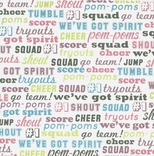 Cheer Spirit Squad Tumble Pom Poms Jump Shout Tryouts 12 x 12 Scrapbook Paper