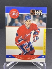 1990-91 Pro Set Canadiens Hockey Card #147B Chris Chelios COR/Traded logo