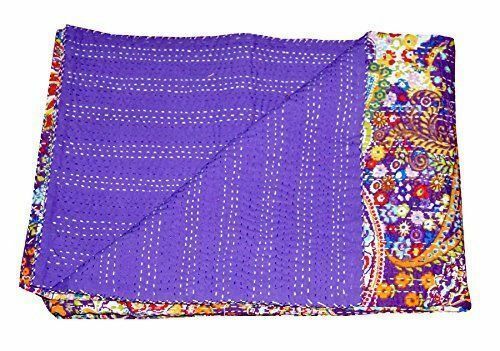 Neu indische bedruckte Baumwolle Kantha Quilt Bettwäsche Überwurf Decke Posten - Bild 27 von 41