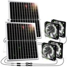 Sets Solar Dual Fan Kit5W Waterproof Solar Panel Fan Powered Portable Solar 2