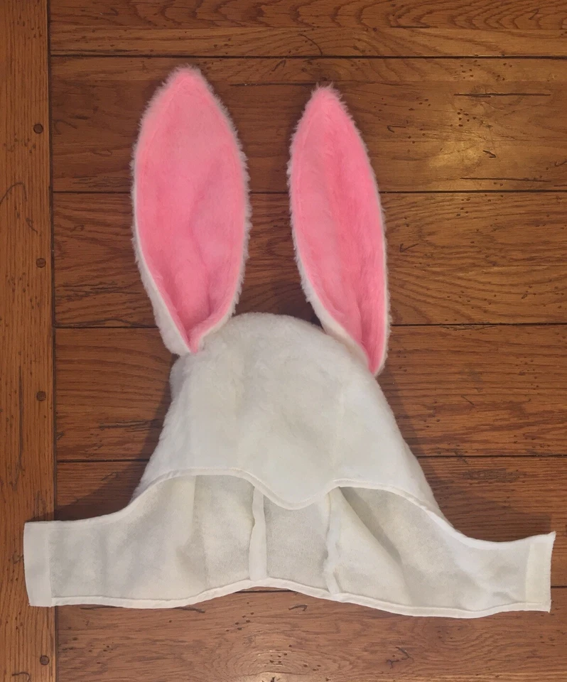 Disfraz Cosplay Conejito Conejo Sombrero Peludo Vellón Orejas con Cable Pascua Blanco y Rosa (60 Foto 4 de 4