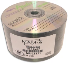 100-Pak MAM-A (Mitsui) DIGITAL-AUDIO CDR-DA Logo-top 80-Min CD-R's, #11121