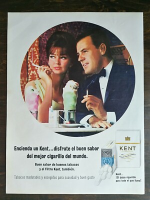 Vintage 1965 Kent Cigarettes Spanish Full Page Original Ad - 721b
