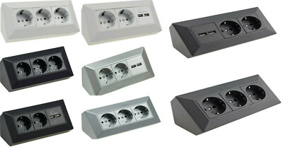 Delphi 2-3 fach Steckdosenblock weiß,silber,Schwarz 250V 16A Aufbaumontage USB
