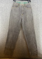 Vintage Jordache Women s Grey Jeans Size 11/12 High Rise Tapered Denim
