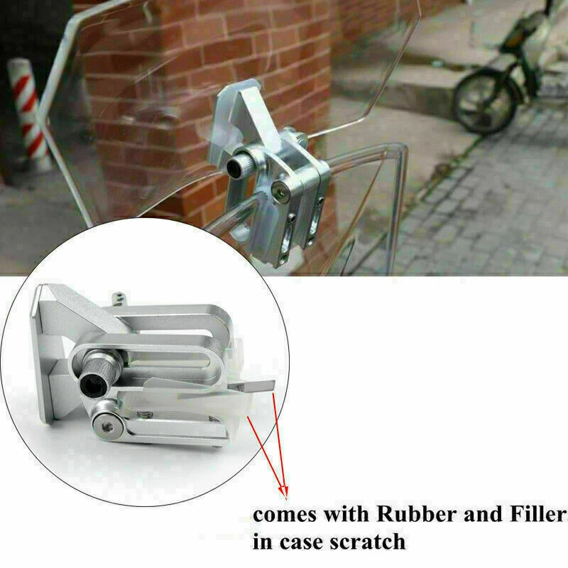 Universal Adjustable Windshield Screen Extension Deflector For Honda Yamaha T9 A - Изображение 3 из 4