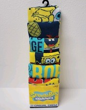 Spongebob Squarepants 6 Pair CREW SOCKS Men Size 8-12 Bioworld NEW Sponge Bob