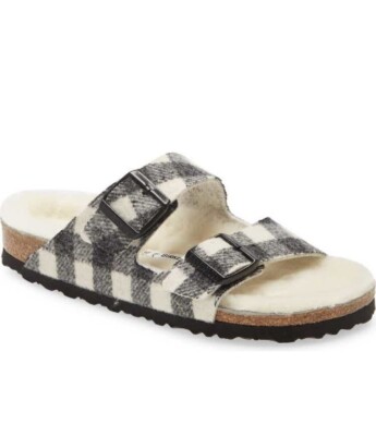 New Birkenstock Men\'s Arizona Rivet Shearling Sandal Plaid Wool ,Size 11 - 11,5 BIRKENSTOCK Arizona Rivet Shearling Men main image 2