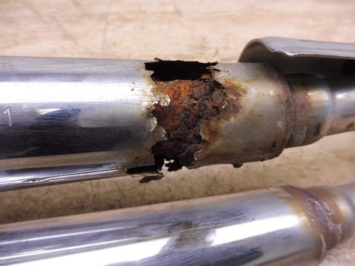 1982 Honda CB650SC CB 650 Nighthawk H1438-1> right side exhaust headers mufflers - Picture 3 of 12
