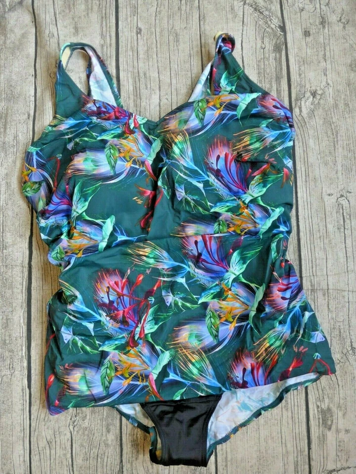 Maritim Badeanzug Bademode Gr. 48 bis 60 B grün gemustert (953) Übergröße NEU