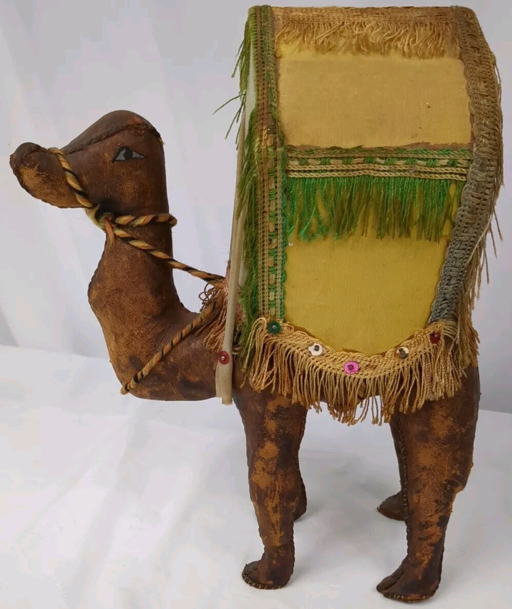 Vtg MCM Leather Camel Howdah Hut Ornate Covered Morocco Arabian