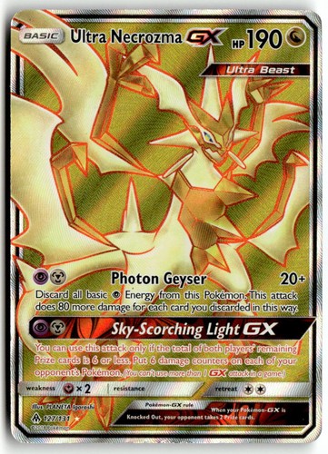 Ultra Necrozma GX Moderately Played Holo 127/131 Forbidden Light Pokemon