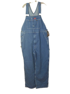 Dickies Mens Bib Overalls Size 36 x 34 Indigo Denim Work Jeans NEW w/tags