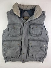 Vintage Eddie Bauer Goose Down Utility Outdoor Vest Charcoal Gray Medium