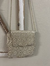 J. Renee Clutch Purse Sequin Removable Chain Gold RARE VINTAGE