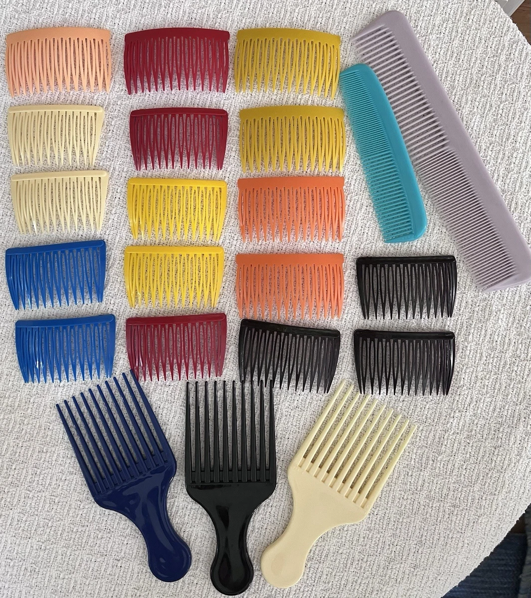 Vintage Lot Goody Hair Side Combs Pastels Peach Blue Pink Yellow Pull Clips (11) 10) goody hair combs - Gem main image 2