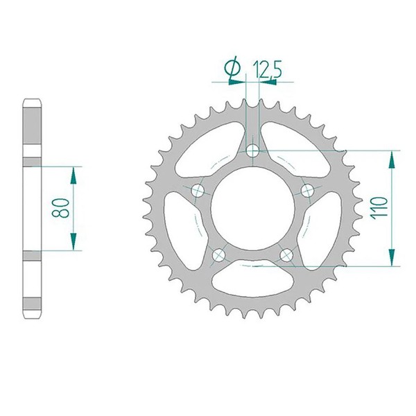 Esjot Kettenrad 10608-44 Stahl #525 (FüR: Honda Xrv 750 Africa Twin RD04 90-92 )-image