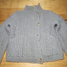 Bonpoint Alpaca Wool Chunky Knit Cardigan Sweater Oatmeal Boy Girl size 6