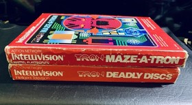 Intellivision 2 game Lot  Tron Deadly Discs & Tron Maze-A-Tron game lot TESTED!