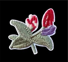 Embroidered Flower iron on patch applique 1 1/2 x 1 1/2 inch