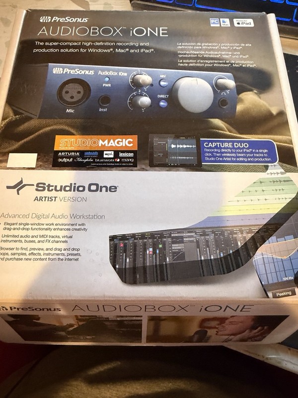 PreSonus AudioBox iOne 2-Channel USB Audio Interface XLR Phantom Direct Mon