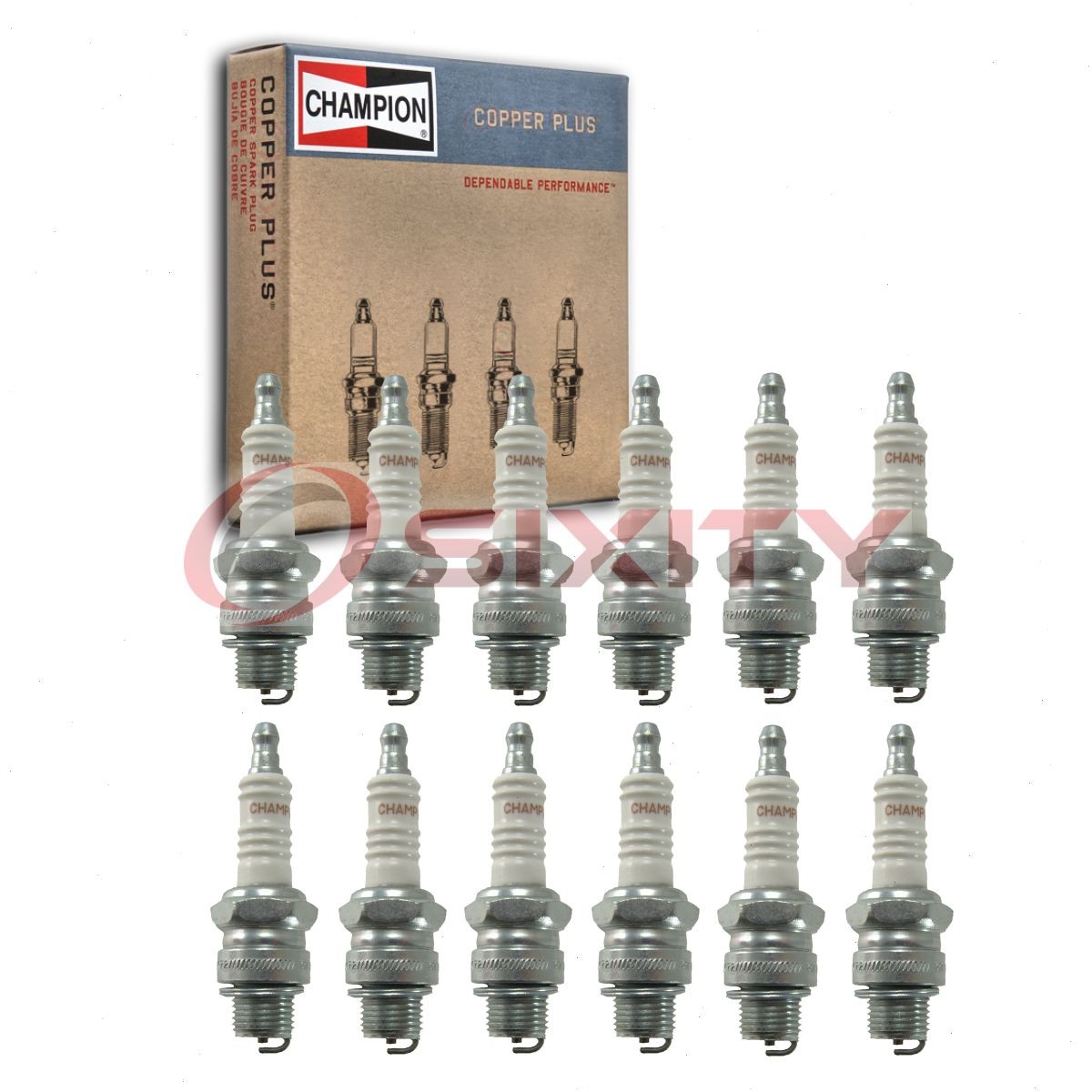 12 pc Champion Copper Plus Spark Plugs for 1946 Lincoln 66H Series 4.8L V12 yt