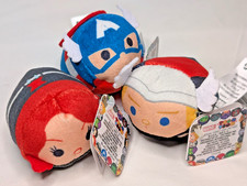 Marvel Avengers TSUM TSUM Mini Plush NEW x3 Thor Black Widow Capt America