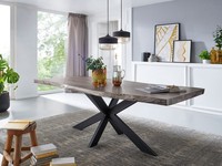 Baumtisch Tisch Mit Baumkante 200X100Cm Akazie Grau & Eisen Schwarz Neu Ovp!!!