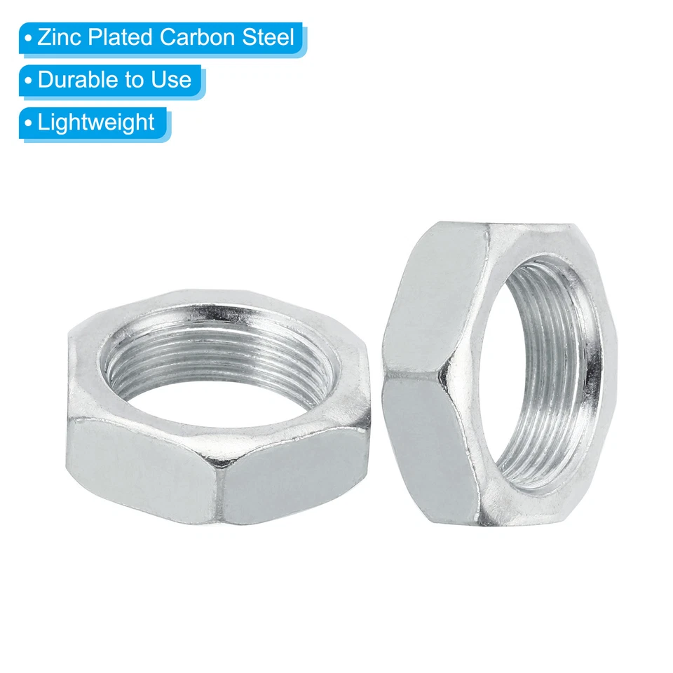 M18x1.0 Stahl Sechskantmuttern 30 Pack Metrische Gewinde Verzinkt 8mm Höhe - Bild 4 von 4