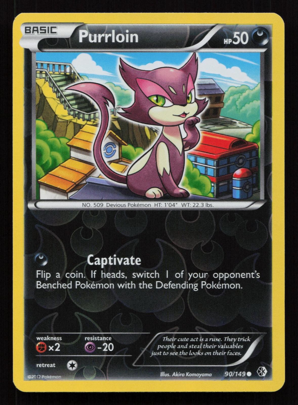 PURRLOIN 90/149 COMMON BOUNDARIES CROSSED POKEMON REVERSE HOLO NM