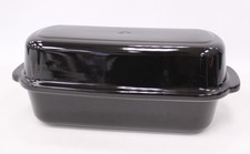 NAVARIS 2 Piece Ceramic Bakeware Bread LOAF PAN Black 13" Unboxed - S65