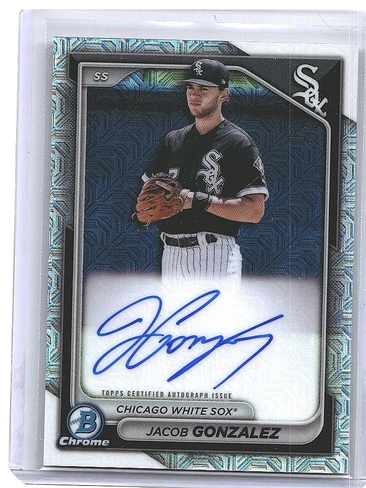 2024 Bowman Chrome Jacob Gonzalez Auto Mojo Refractor #BMA-JGO Chicago White Sox
