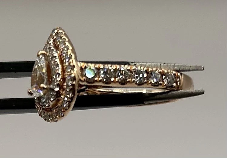 14kt Rose Gold Diamond Engagement Ring, 1ctw, Round And Pear Shape Diamonds - Image 2 of 4