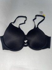 Auden Light Lift Plunge Bra Size 32B Black Color New Wide Rear Strap