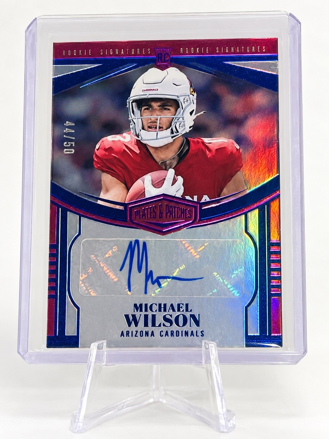 Michael Wilson Panini Plates & Patches Rookie Upper Echelon Autographs #UE20 Blue