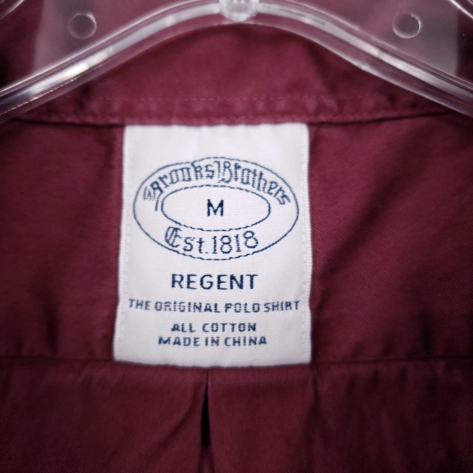 Camisa Brooks Brothers con botones para hombre M mediana roja manga larga cuello regente Foto 4 de 4