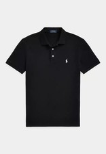 Polo Ralph Lauren Black Polo Shirt White Pony Logo Mens Medium M NWT Slim Fit